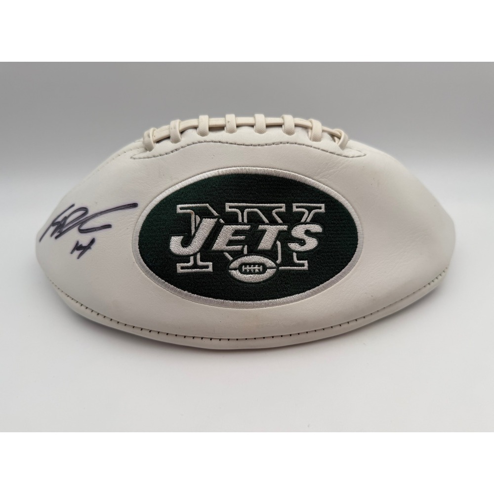 Sam Darnold Signed New York Jets White Football Beckett Witnessed COA L54162